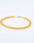 Pulsera Citrino - bola 3 mm facetada - Plata
