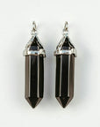 Colgante Obsidiana Negra puntiagudo - Metal