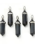 Colgante Obsidiana Negra puntiagudo - Metal