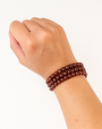 Pulsera Jaspe Sardo Rojo - Bola 6 mm (Goma)