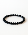 Pulsera Obsidiana Negra - bola 6mm- Goma