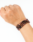 Pulsera Rodonita Veta Negra- Bola 6 mm (Goma)