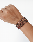 Pulsera Rodonita Veta Negra- Chip (Goma)