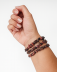 Pulsera Rodonita Veta Negra- Chip (Goma)