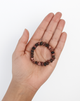 Pulsera Rodonita Veta Negra- Chip (Goma)