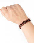 Pulsera Rodonita Veta Negra- Bola 4 mm (Goma)