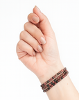 Pulsera Rodonita Veta Negra- Bola 4 mm (Goma)