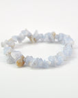 Pulsera Ágata Azul Bandeada o Calcedonia- Chip (Goma)