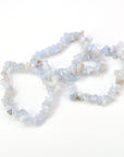 Pulsera Ágata Azul Bandeada o Calcedonia- Chip (Goma)