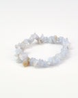 Pulsera Ágata Azul Bandeada o Calcedonia- Chip (Goma)