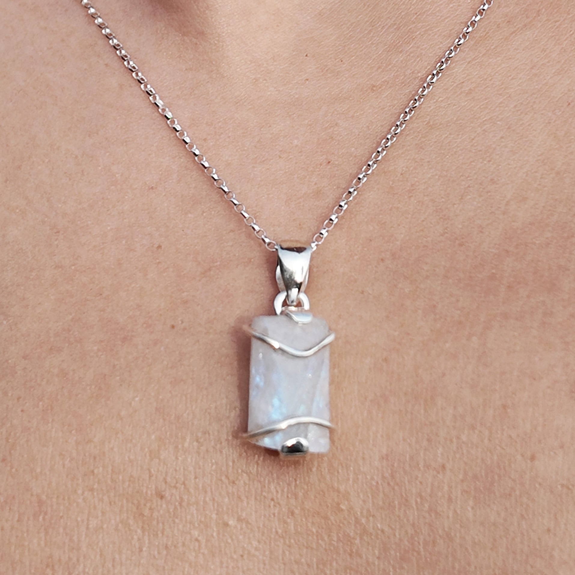 Colgante Piedra Luna - Plata