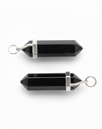 Colgante Obsidiana Negra puntiagudo - Metal