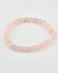 Pulsera Cuarzo Rosa - Bola 6mm (Goma)