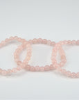 Pulsera Cuarzo Rosa - Bola 6mm (Goma)