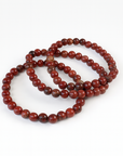 Pulsera Jaspe Sardo Rojo - Bola 6 mm (Goma)