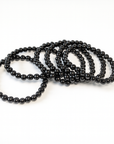 Pulsera Obsidiana Negra - bola 6mm- Goma