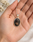 Colgante Piedra Luna Negra - Plata