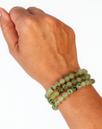 Pulsera Prehnita - Bola 6mm - Goma