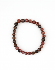 Pulsera Rodonita Veta Negra- Bola 6 mm (Goma)