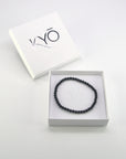 Pulsera Turmalina Negra - Bola 4mm (Goma)