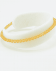 Pulsera Citrino - bola 3 mm facetada - Plata